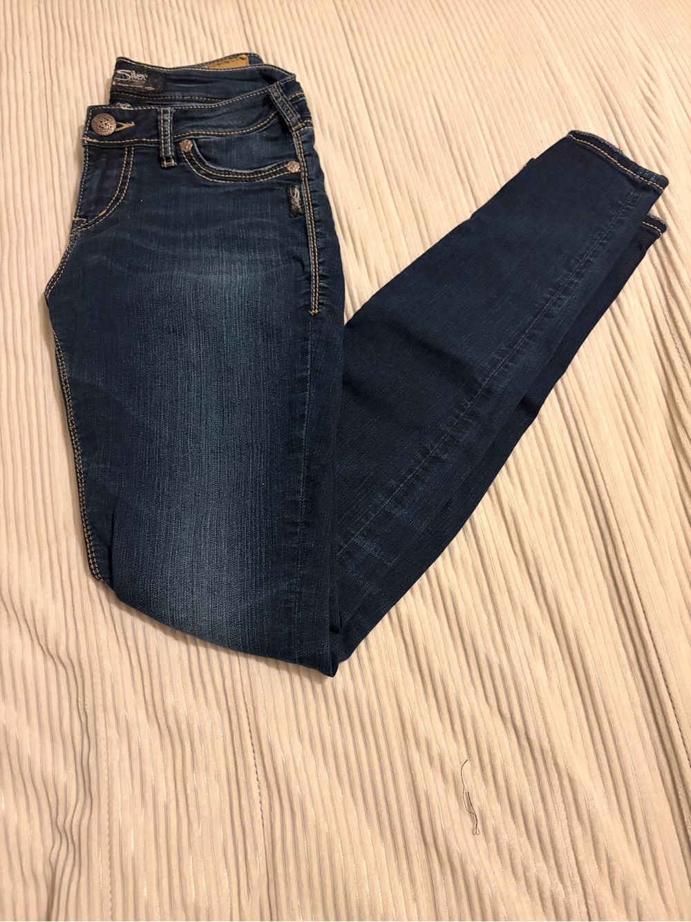 Silver Jeans Women's Dark Indigo Skinny Stretch Jeans